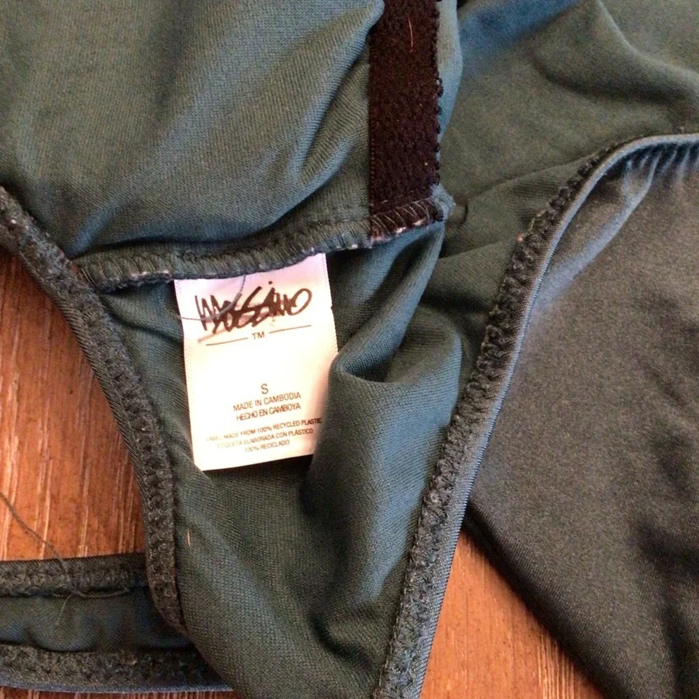 Mossimo Womens Green Grommet Lace Up One Piece Swimsuit Size Small